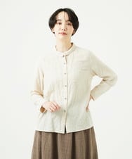 NGBAE23230 GIANNI LO GIUDICE(ジャンニ ロ ジュディチェ) [洗える]シャーリング起毛ブラウス アイボリー