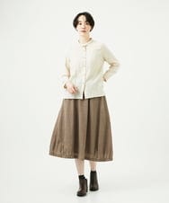 NGBAE23230 GIANNI LO GIUDICE(ジャンニ ロ ジュディチェ) [洗える]シャーリング起毛ブラウス アイボリー