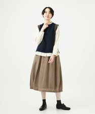 NGBAE23230 GIANNI LO GIUDICE(ジャンニ ロ ジュディチェ) [洗える]シャーリング起毛ブラウス アイボリー