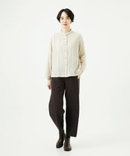 NGBAE23230 GIANNI LO GIUDICE(ジャンニ ロ ジュディチェ) [洗える]シャーリング起毛ブラウス アイボリー