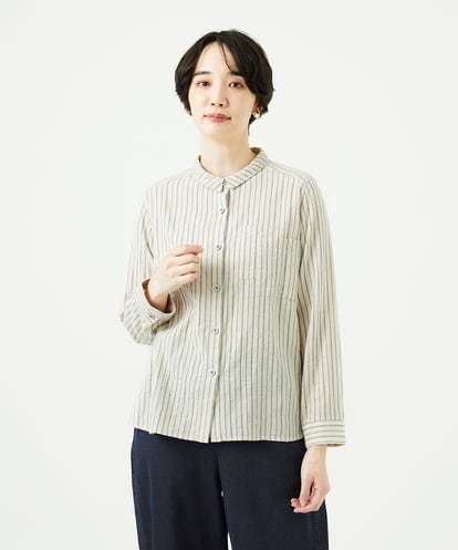 NGBAE23230 GIANNI LO GIUDICE [洗える]シャーリング起毛ブラウス