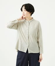 NGBAE23230 GIANNI LO GIUDICE(ジャンニ ロ ジュディチェ) [洗える]シャーリング起毛ブラウス ベージュ