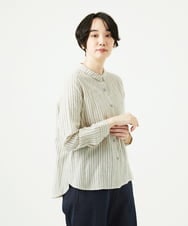 NGBAE23230 GIANNI LO GIUDICE(ジャンニ ロ ジュディチェ) [洗える]シャーリング起毛ブラウス ベージュ