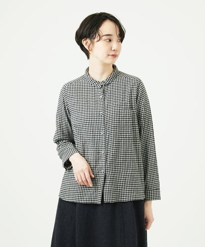 NGBAE23230 GIANNI LO GIUDICE [洗える]シャーリング起毛ブラウス