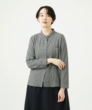NGBAE23230 GIANNI LO GIUDICE(ジャンニ ロ ジュディチェ) [洗える]シャーリング起毛ブラウス ダークグレー