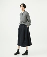 NGBAE23230 GIANNI LO GIUDICE(ジャンニ ロ ジュディチェ) [洗える]シャーリング起毛ブラウス ダークグレー