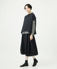 NGBAE23230 GIANNI LO GIUDICE(ジャンニ ロ ジュディチェ) [洗える]シャーリング起毛ブラウス ダークグレー