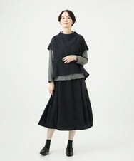 NGBAE23230 GIANNI LO GIUDICE(ジャンニ ロ ジュディチェ) [洗える]シャーリング起毛ブラウス ダークグレー