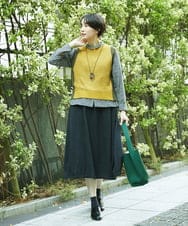 NGBAE23230 GIANNI LO GIUDICE(ジャンニ ロ ジュディチェ) [洗える]シャーリング起毛ブラウス ダークグレー