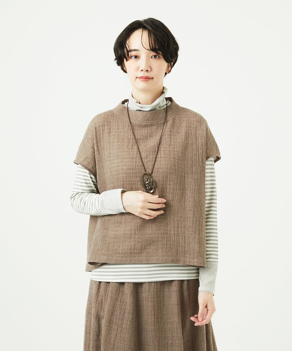 NGBAE36230 GIANNI LO GIUDICE(ジャンニ ロ ジュディチェ) リファインガーゼブラウス ベージュ