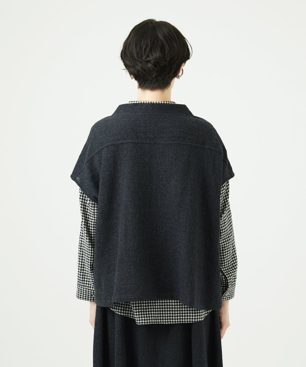 NGBAE36230 GIANNI LO GIUDICE(ジャンニ ロ ジュディチェ) リファインガーゼブラウス ダークグレー