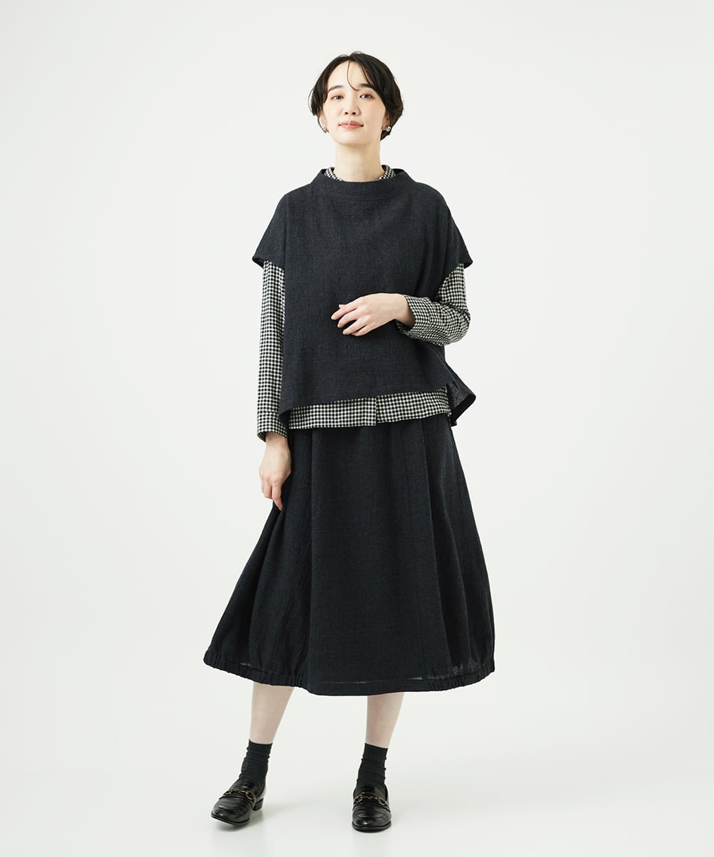 NGBAE36230 GIANNI LO GIUDICE(ジャンニ ロ ジュディチェ) リファインガーゼブラウス ダークグレー