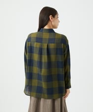 NGBAF15330 GIANNI LO GIUDICE(ジャンニ ロ ジュディチェ) [日本製]リファインガーゼブロックチェックブラウス イエロー