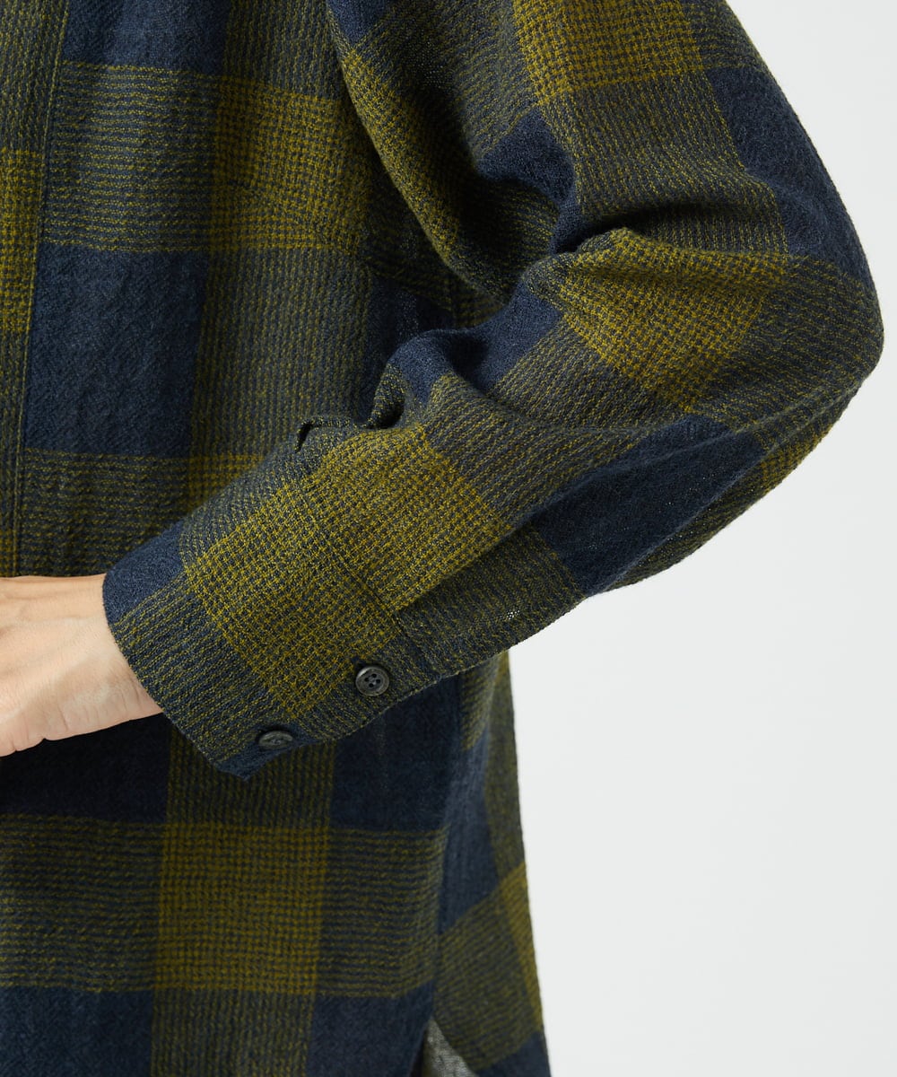 NGBAF15330 GIANNI LO GIUDICE(ジャンニ ロ ジュディチェ) [日本製]リファインガーゼブロックチェックブラウス イエロー