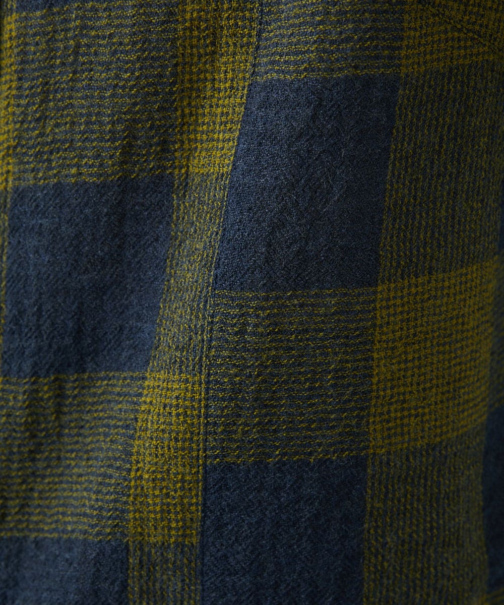 NGBAF15330 GIANNI LO GIUDICE(ジャンニ ロ ジュディチェ) [日本製]リファインガーゼブロックチェックブラウス イエロー