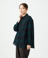 NGBAF15330 GIANNI LO GIUDICE(ジャンニ ロ ジュディチェ) [日本製]リファインガーゼブロックチェックブラウス グリーン