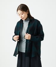 NGBAF15330 GIANNI LO GIUDICE(ジャンニ ロ ジュディチェ) [日本製]リファインガーゼブロックチェックブラウス グリーン