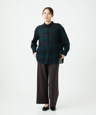 NGBAF15330 GIANNI LO GIUDICE(ジャンニ ロ ジュディチェ) [日本製]リファインガーゼブロックチェックブラウス グリーン