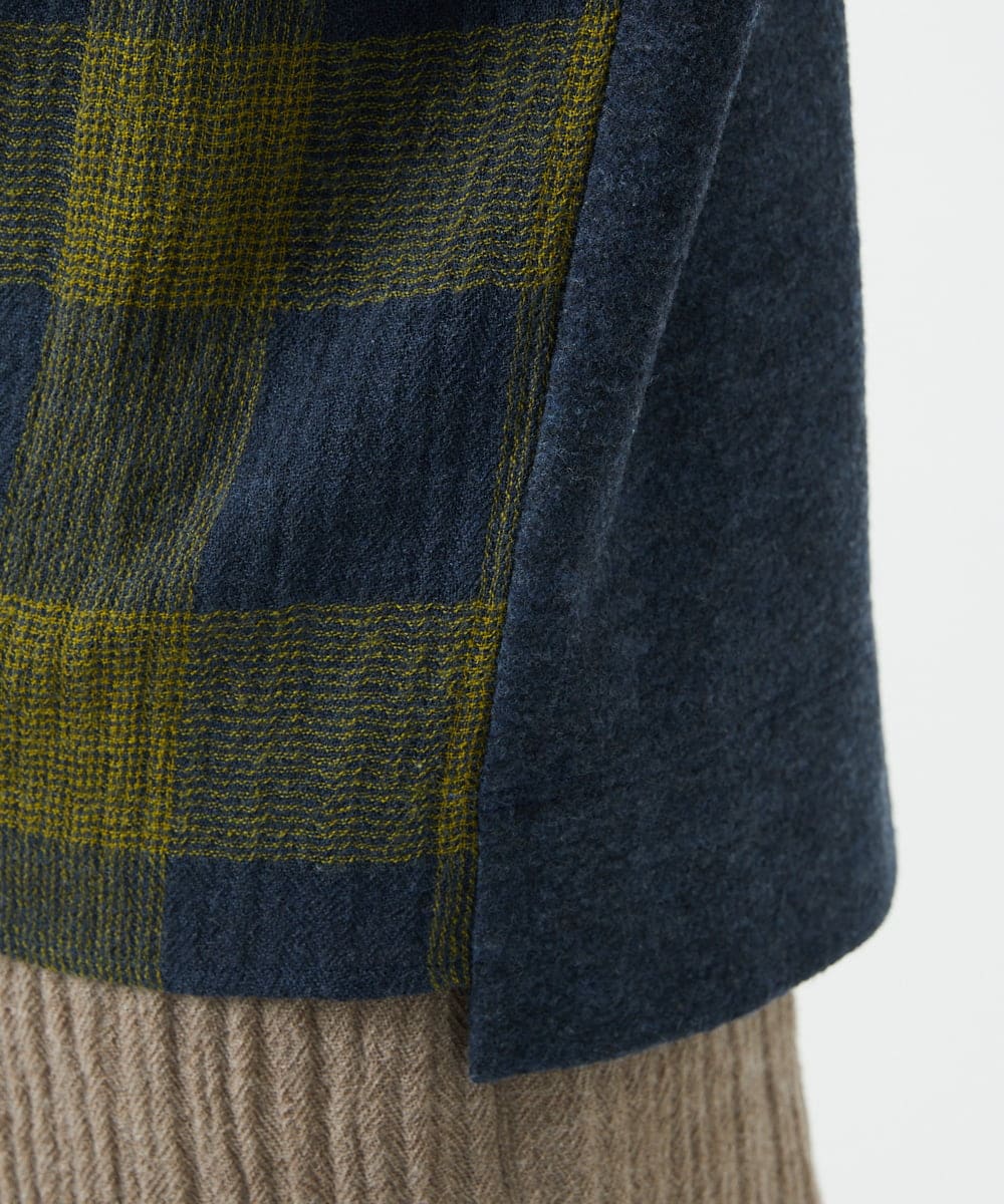 NGBAF16290 GIANNI LO GIUDICE(ジャンニ ロ ジュディチェ) [日本製]リファインガーゼブロックチェックプルオーバー イエロー