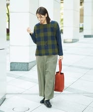 NGBAF16290 GIANNI LO GIUDICE(ジャンニ ロ ジュディチェ) [日本製]リファインガーゼブロックチェックプルオーバー イエロー