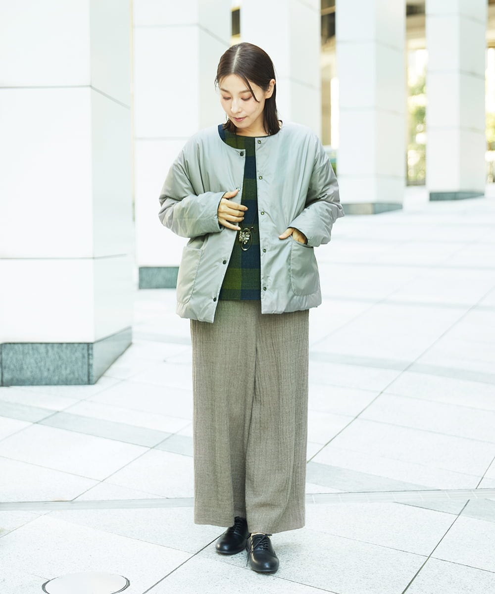 NGBAF16290 GIANNI LO GIUDICE(ジャンニ ロ ジュディチェ) [日本製]リファインガーゼブロックチェックプルオーバー イエロー