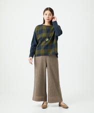 NGBAF16290 GIANNI LO GIUDICE(ジャンニ ロ ジュディチェ) [日本製]リファインガーゼブロックチェックプルオーバー イエロー