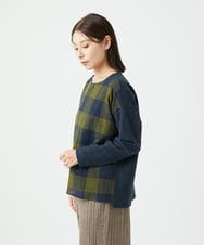 NGBAF16290 GIANNI LO GIUDICE(ジャンニ ロ ジュディチェ) [日本製]リファインガーゼブロックチェックプルオーバー イエロー