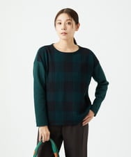 NGBAF16290 GIANNI LO GIUDICE(ジャンニ ロ ジュディチェ) [日本製]リファインガーゼブロックチェックプルオーバー グリーン