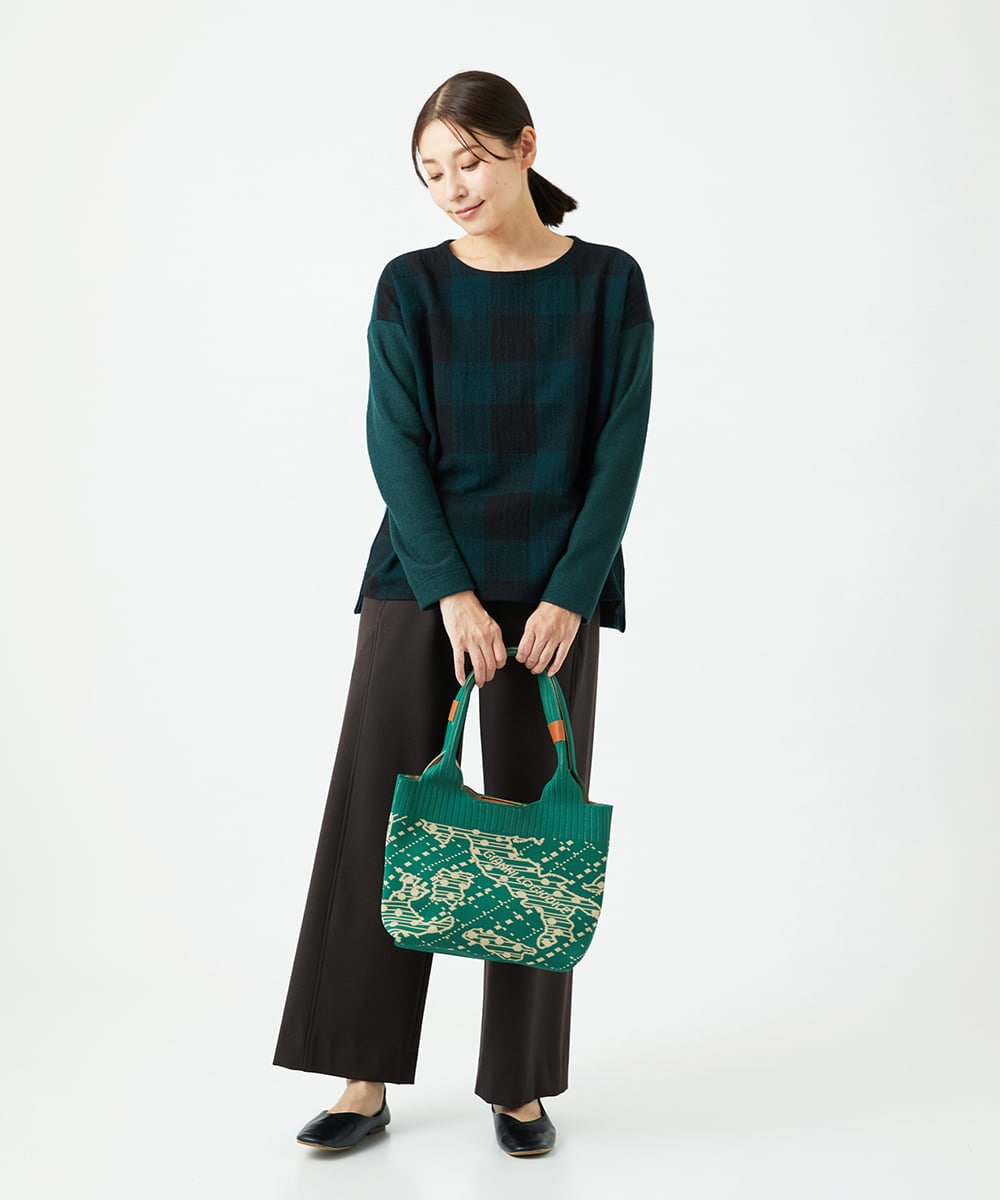 NGBAF16290 GIANNI LO GIUDICE(ジャンニ ロ ジュディチェ) [日本製]リファインガーゼブロックチェックプルオーバー グリーン