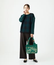 NGBAF16290 GIANNI LO GIUDICE(ジャンニ ロ ジュディチェ) [日本製]リファインガーゼブロックチェックプルオーバー グリーン