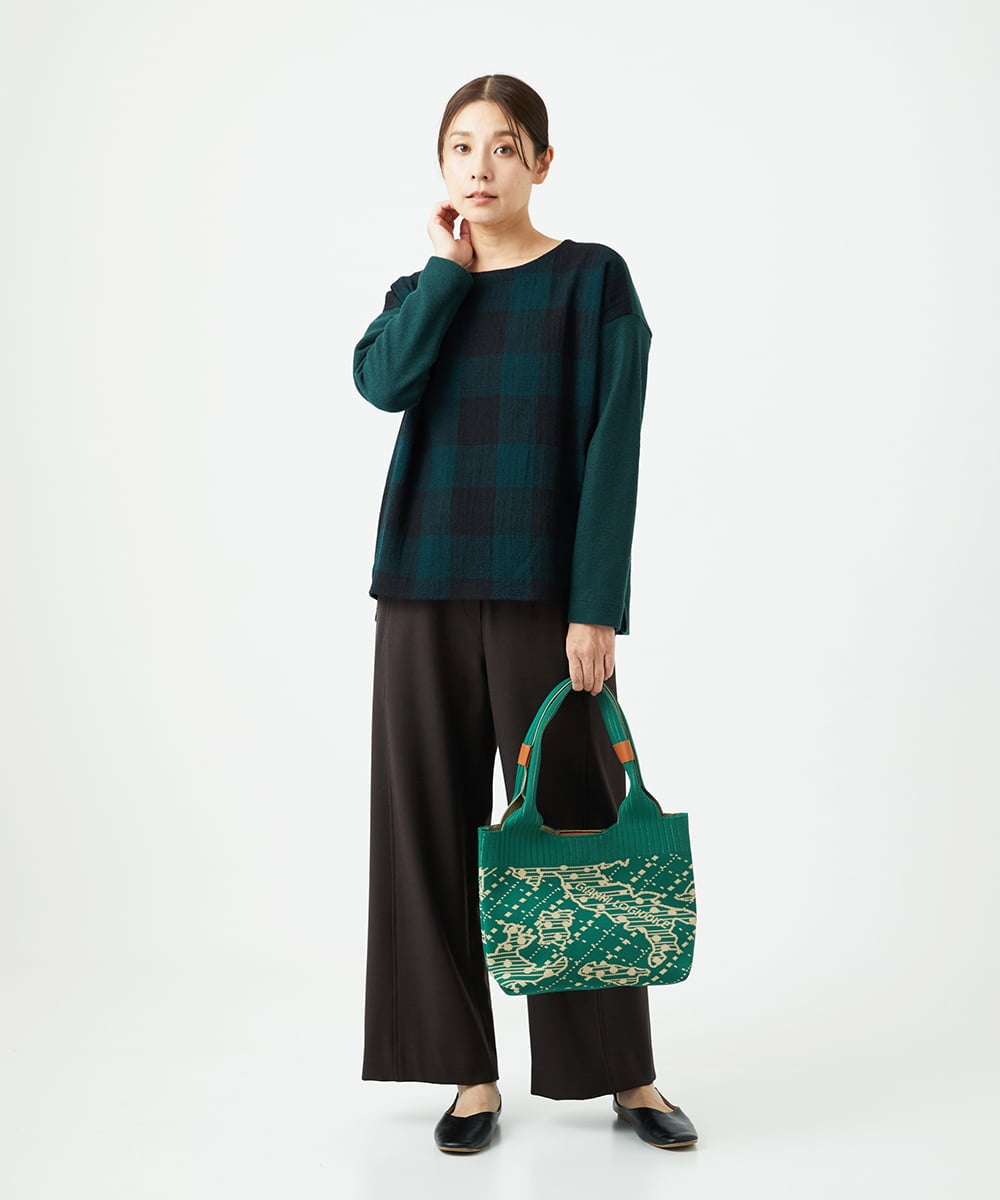 NGBAF16290 GIANNI LO GIUDICE(ジャンニ ロ ジュディチェ) [日本製]リファインガーゼブロックチェックプルオーバー グリーン