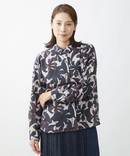 NGBAW12290 GIANNI LO GIUDICE ボイルフラワープリントブラウス