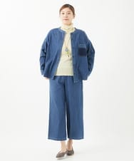 NGBEA32250 GIANNI LO GIUDICE(ジャンニ ロ ジュディチェ) [洗える]フリクションデニムブラウス ネイビー