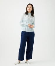 NGBED13230 GIANNI LO GIUDICE(ジャンニ ロ ジュディチェ) [洗える]テンセルシャーリングストライプブラウス グリーン