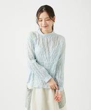 NGBED13230 GIANNI LO GIUDICE(ジャンニ ロ ジュディチェ) [洗える]テンセルシャーリングストライプブラウス グリーン
