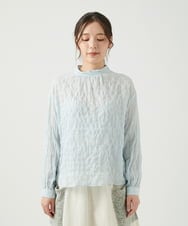 NGBED13230 GIANNI LO GIUDICE(ジャンニ ロ ジュディチェ) [洗える]テンセルシャーリングストライプブラウス グリーン