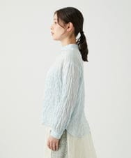 NGBED13230 GIANNI LO GIUDICE(ジャンニ ロ ジュディチェ) [洗える]テンセルシャーリングストライプブラウス グリーン