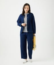 NGBED13230 GIANNI LO GIUDICE(ジャンニ ロ ジュディチェ) [洗える]テンセルシャーリングストライプブラウス ダークグレー
