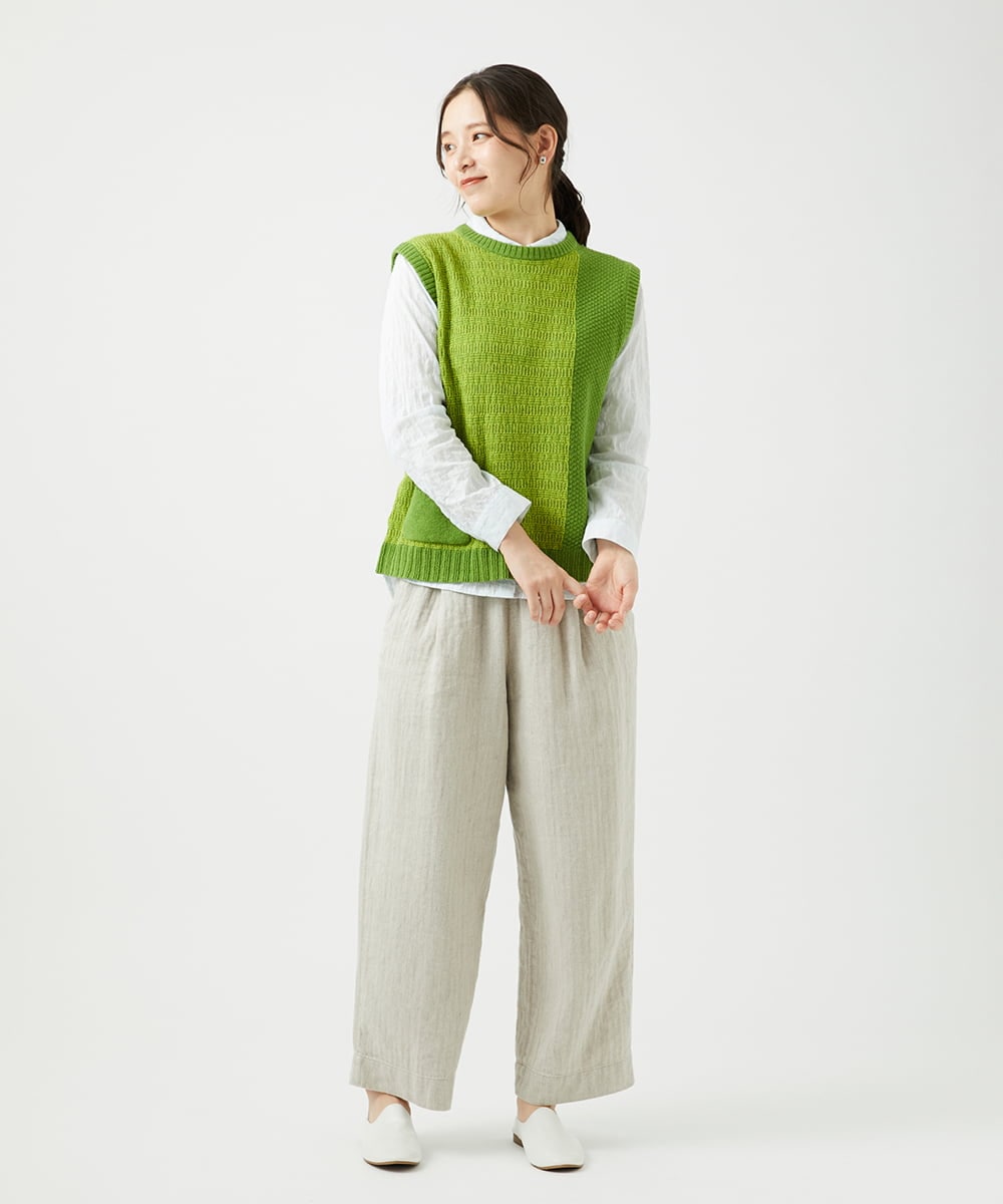 NGBEF14230 GIANNI LO GIUDICE(ジャンニ ロ ジュディチェ) [洗える]シャーリングシャンブレーブラウス ライトブルー