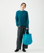 NGBEF14230 GIANNI LO GIUDICE(ジャンニ ロ ジュディチェ) [洗える]シャーリングシャンブレーブラウス ネイビー