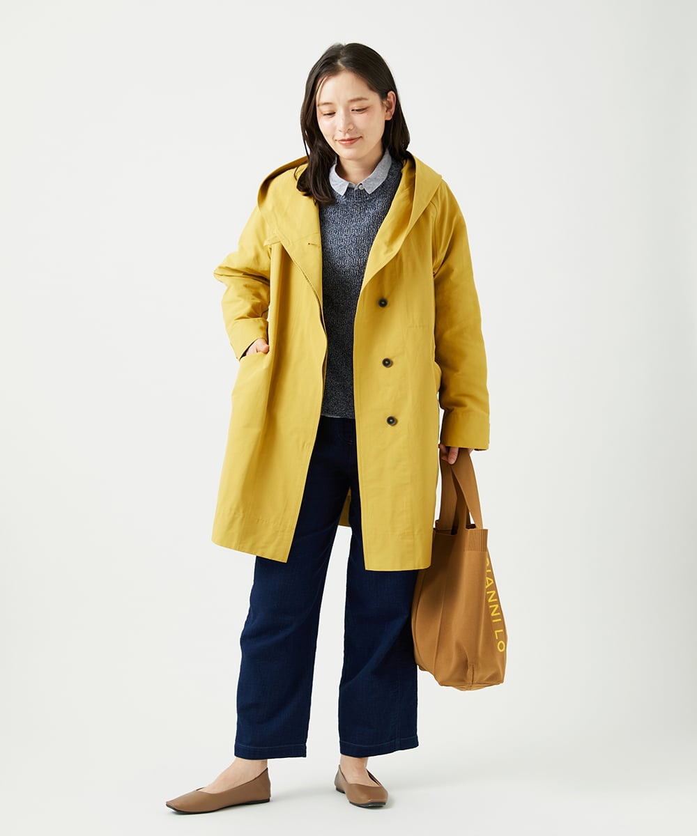 NGBEF14230 GIANNI LO GIUDICE(ジャンニ ロ ジュディチェ) [洗える]シャーリングシャンブレーブラウス ネイビー