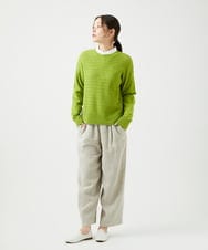 NGBEF14230 GIANNI LO GIUDICE(ジャンニ ロ ジュディチェ) [洗える]シャーリングシャンブレーブラウス ホワイト
