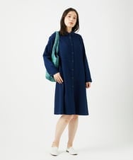 NGBEF15390 GIANNI LO GIUDICE(ジャンニ ロ ジュディチェ) [洗える]二重織ガーゼデニム製品染めブラウス ネイビー