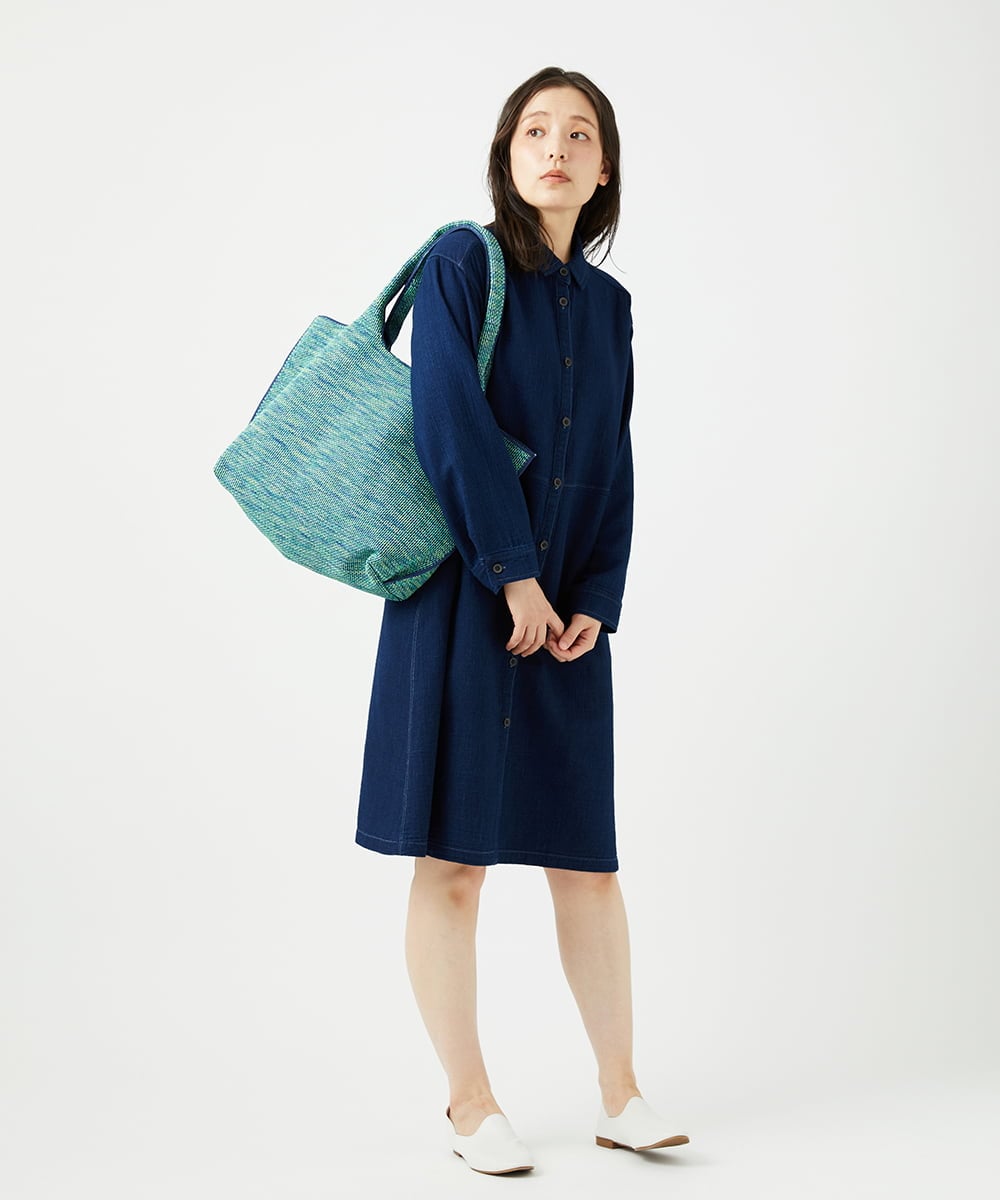 NGBEF15390 GIANNI LO GIUDICE(ジャンニ ロ ジュディチェ) [洗える]二重織ガーゼデニム製品染めブラウス ネイビー