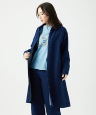 NGBEF15390 GIANNI LO GIUDICE(ジャンニ ロ ジュディチェ) [洗える]二重織ガーゼデニム製品染めブラウス ネイビー