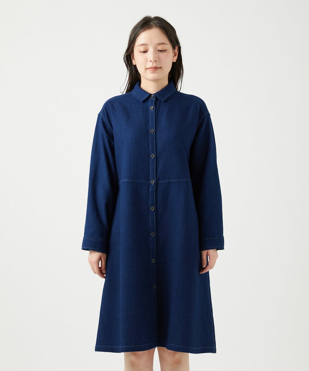 NGBEF15390 GIANNI LO GIUDICE(ジャンニ ロ ジュディチェ) [洗える]二重織ガーゼデニム製品染めブラウス ネイビー