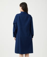 NGBEF15390 GIANNI LO GIUDICE(ジャンニ ロ ジュディチェ) [洗える]二重織ガーゼデニム製品染めブラウス ネイビー