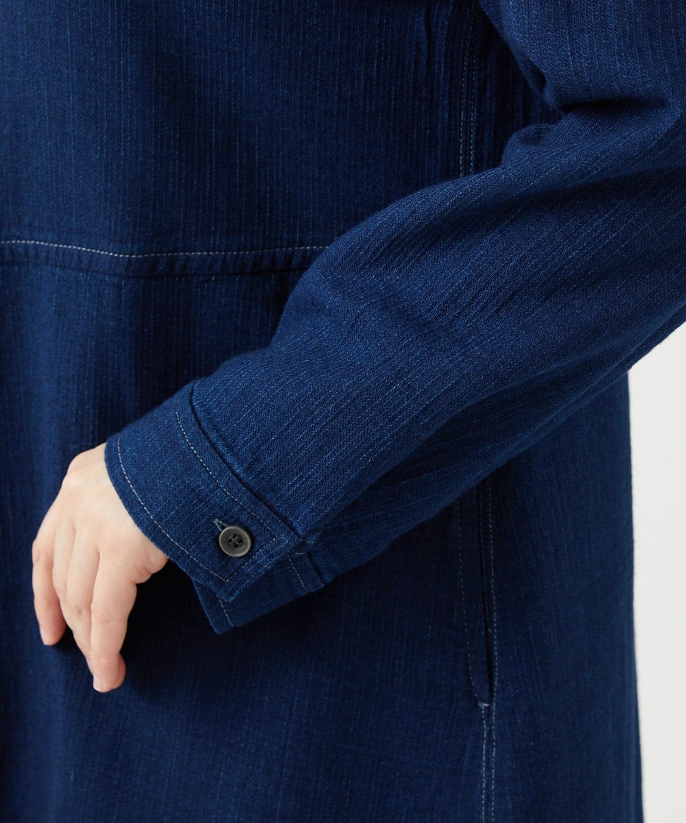 NGBEF15390 GIANNI LO GIUDICE(ジャンニ ロ ジュディチェ) [洗える]二重織ガーゼデニム製品染めブラウス ネイビー