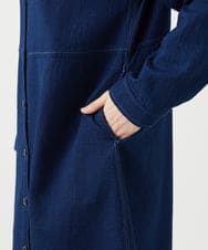 NGBEF15390 GIANNI LO GIUDICE(ジャンニ ロ ジュディチェ) [洗える]二重織ガーゼデニム製品染めブラウス ネイビー