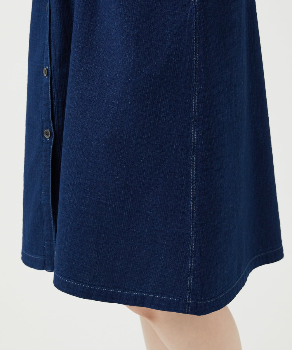 NGBEF15390 GIANNI LO GIUDICE(ジャンニ ロ ジュディチェ) [洗える]二重織ガーゼデニム製品染めブラウス ネイビー
